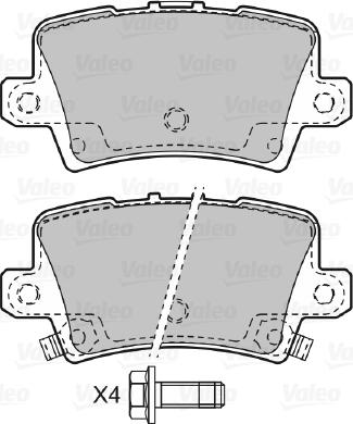 Valeo 598849 - Kit pastiglie freno, Freno a disco autozon.pro