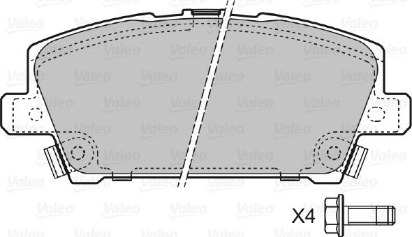 Valeo 598803 - Kit pastiglie freno, Freno a disco autozon.pro