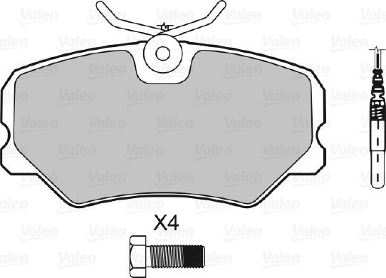 Valeo 598353 - Kit pastiglie freno, Freno a disco autozon.pro