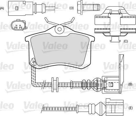 Valeo 598485 - Kit pastiglie freno, Freno a disco autozon.pro