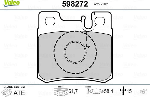 Valeo 598272 - Kit pastiglie freno, Freno a disco autozon.pro