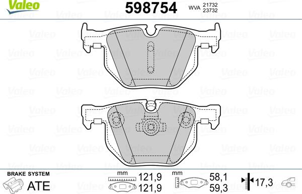 Valeo 598754 - Kit pastiglie freno, Freno a disco autozon.pro