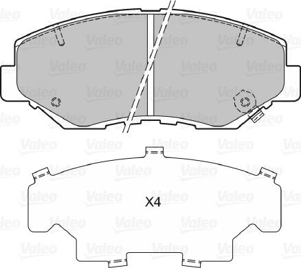 Valeo 598757 - Kit pastiglie freno, Freno a disco autozon.pro