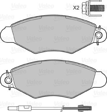 Valeo 598726 - Kit pastiglie freno, Freno a disco autozon.pro