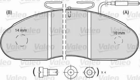 Valeo 541652 - Kit pastiglie freno, Freno a disco autozon.pro