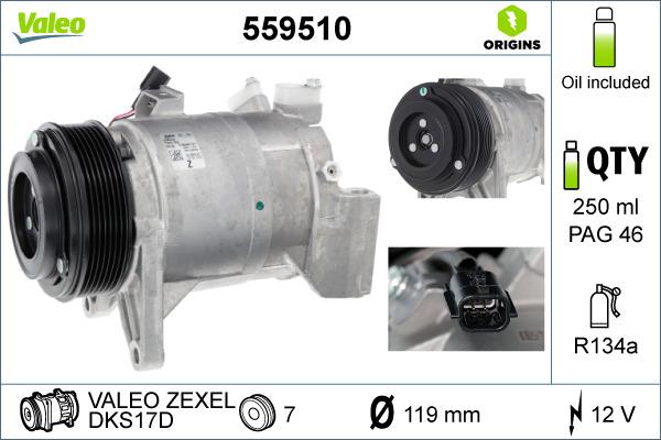 Valeo 559510 - Compressore, Climatizzatore autozon.pro