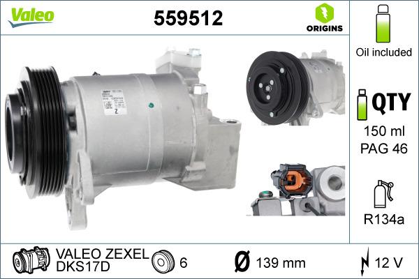 Valeo 559512 - Compressore, Climatizzatore autozon.pro