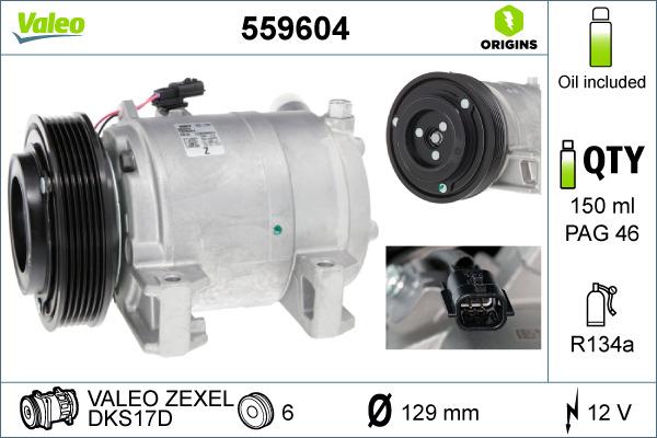 Valeo 559604 - Compressore, Climatizzatore autozon.pro