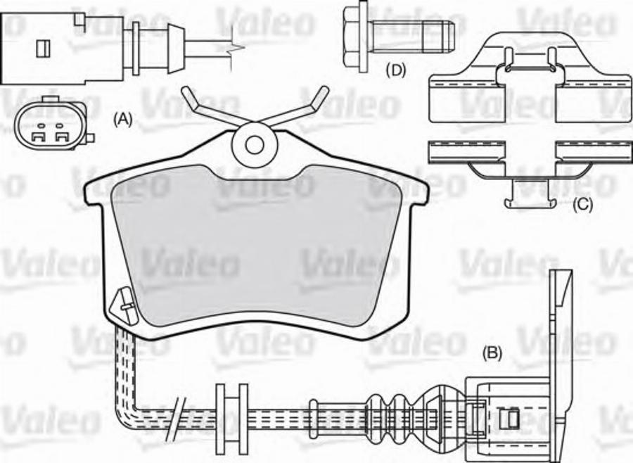 Valeo 551685 - Kit pastiglie freno, Freno a disco autozon.pro