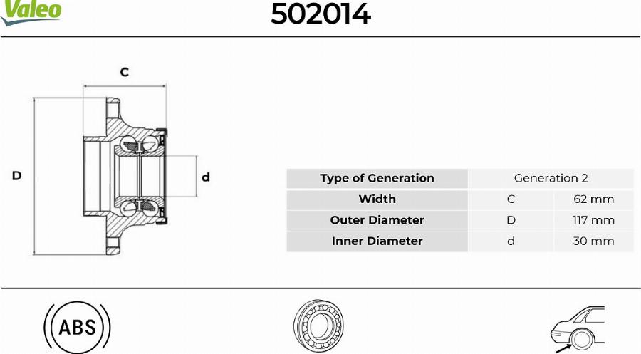 Valeo 502014 - Kit cuscinetto ruota autozon.pro