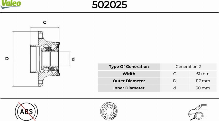 Valeo 502025 - Kit cuscinetto ruota autozon.pro