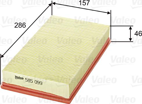 Valeo 585099 - Filtro aria autozon.pro