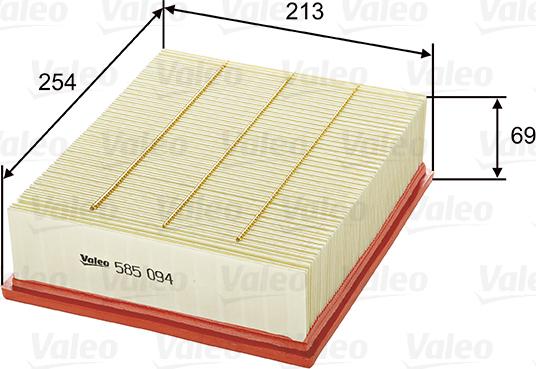 Valeo 585094 - Filtro aria autozon.pro