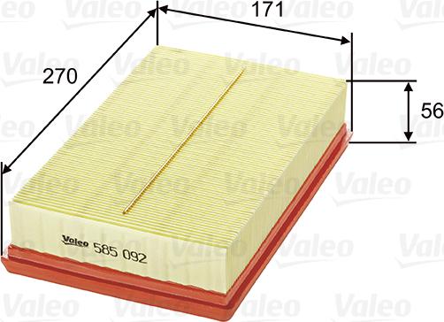 Valeo 585092 - Filtro aria autozon.pro