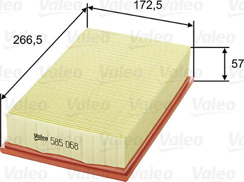 Valeo 585068 - Filtro aria autozon.pro