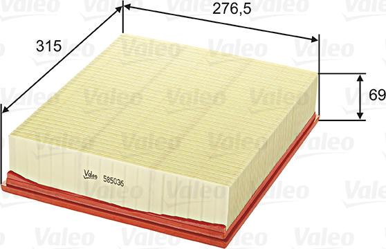 Valeo 585036 - Filtro aria autozon.pro