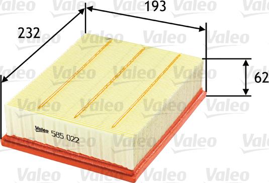 Valeo 585022 - Filtro aria autozon.pro