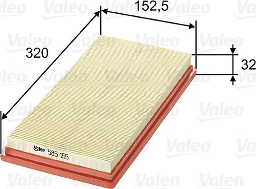 Valeo 585155 - Filtro aria autozon.pro