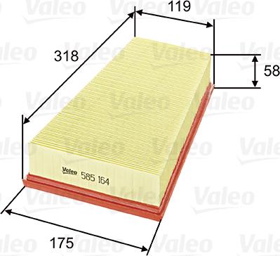 Valeo 585164 - Filtro aria autozon.pro