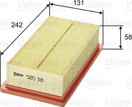 Valeo 585118 - Filtro aria autozon.pro