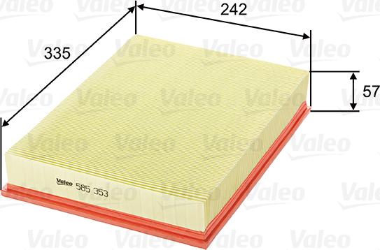 Valeo 585353 - Filtro aria autozon.pro