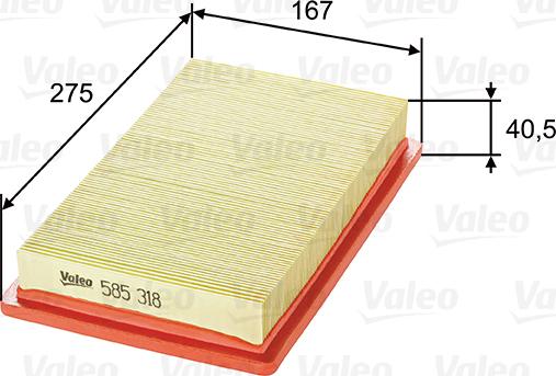 Valeo 585318 - Filtro aria autozon.pro