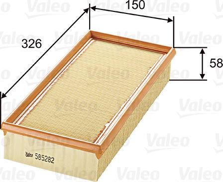 Valeo 585282 - Filtro aria autozon.pro