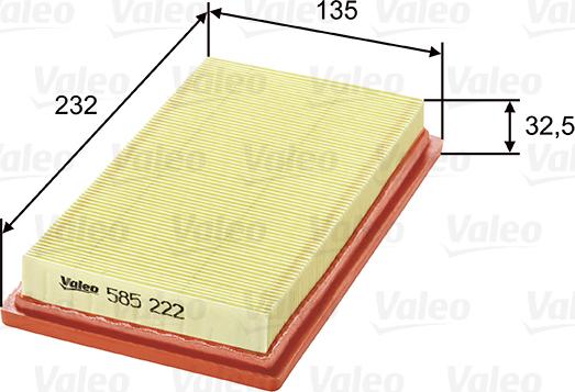 Valeo 585222 - Filtro aria autozon.pro