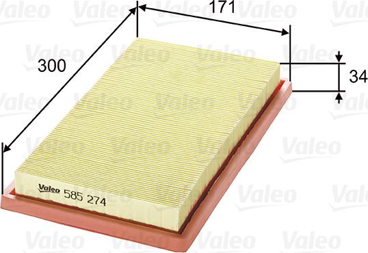 Valeo 585274 - Filtro aria autozon.pro