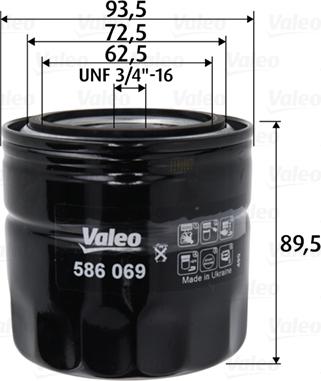 Valeo 586069 - Filtro olio autozon.pro