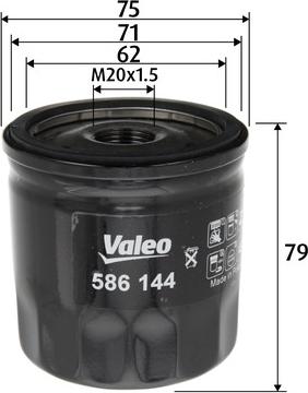 Valeo 586144 - Filtro olio autozon.pro