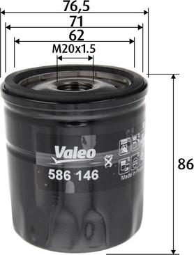 Valeo 586146 - Filtro olio autozon.pro