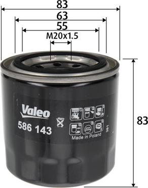 Valeo 586143 - Filtro olio autozon.pro