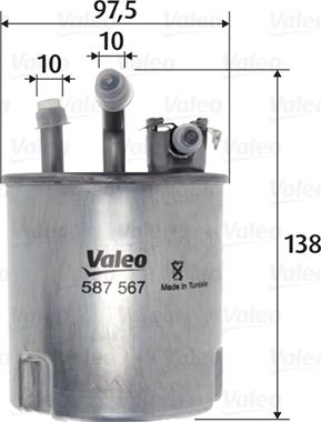 Valeo 587567 - Filtro carburante autozon.pro