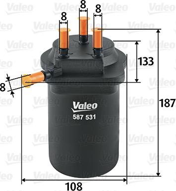 Valeo 587531 - Filtro carburante autozon.pro