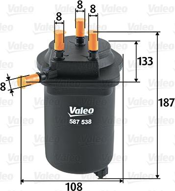 Valeo 587538 - Filtro carburante autozon.pro