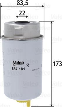 Valeo 587181 - Filtro carburante autozon.pro