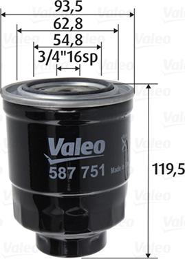 Valeo 587751 - Filtro carburante autozon.pro