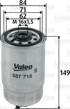 Valeo 587715 - Filtro carburante autozon.pro