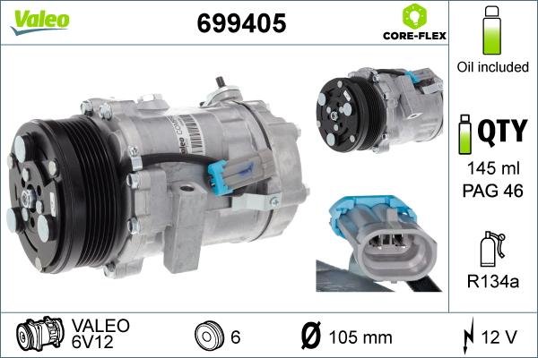 Valeo 699405 - Compressore, Climatizzatore autozon.pro