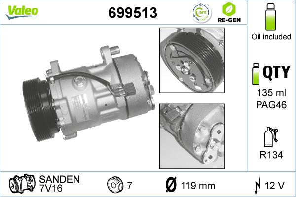 Valeo 699513 - Compressore, Climatizzatore autozon.pro