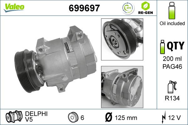 Valeo 699697 - Compressore, Climatizzatore autozon.pro