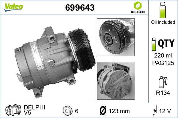 Valeo 699643 - Compressore, Climatizzatore autozon.pro