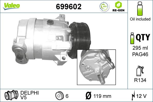 Valeo 699602 - Compressore, Climatizzatore autozon.pro