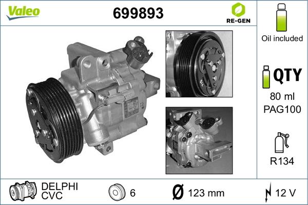 Valeo 699893 - Compressore, Climatizzatore autozon.pro