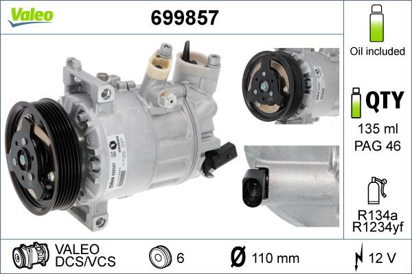 Valeo 699857 - Compressore, Climatizzatore autozon.pro