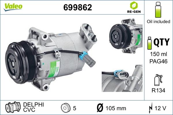 Valeo 699862 - Compressore, Climatizzatore autozon.pro