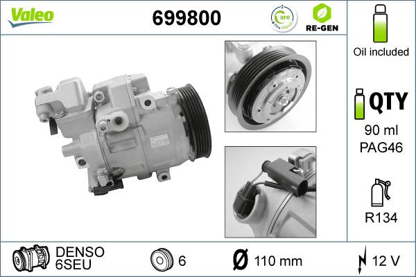 Valeo 699800 - Compressore, Climatizzatore autozon.pro