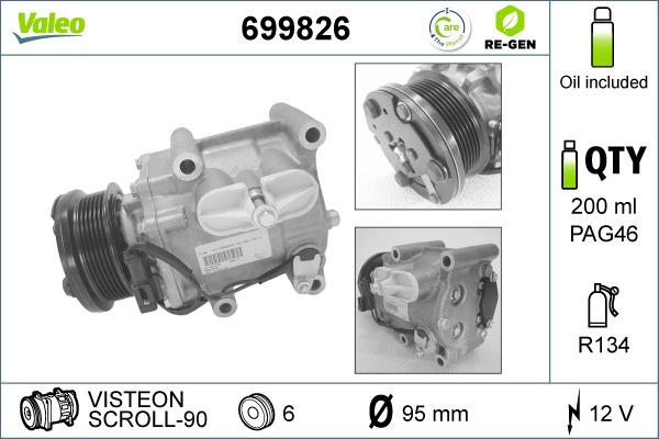 Valeo 699826 - Compressore, Climatizzatore autozon.pro