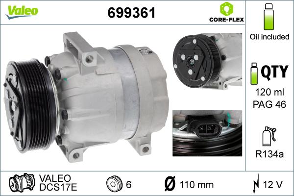 Valeo 699361 - Compressore, Climatizzatore autozon.pro